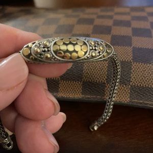 John Hardy Sterling and Gold Bracelet 7”